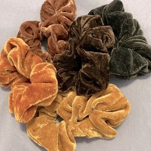 Brown scrunchies assortment of 5